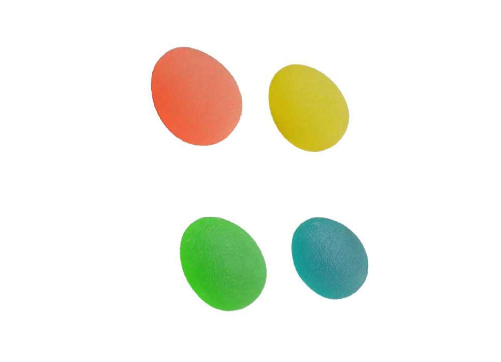 **  PELOTA P/ MANO OVALADA AMARILLA-VERDE-AZUL-ROJA