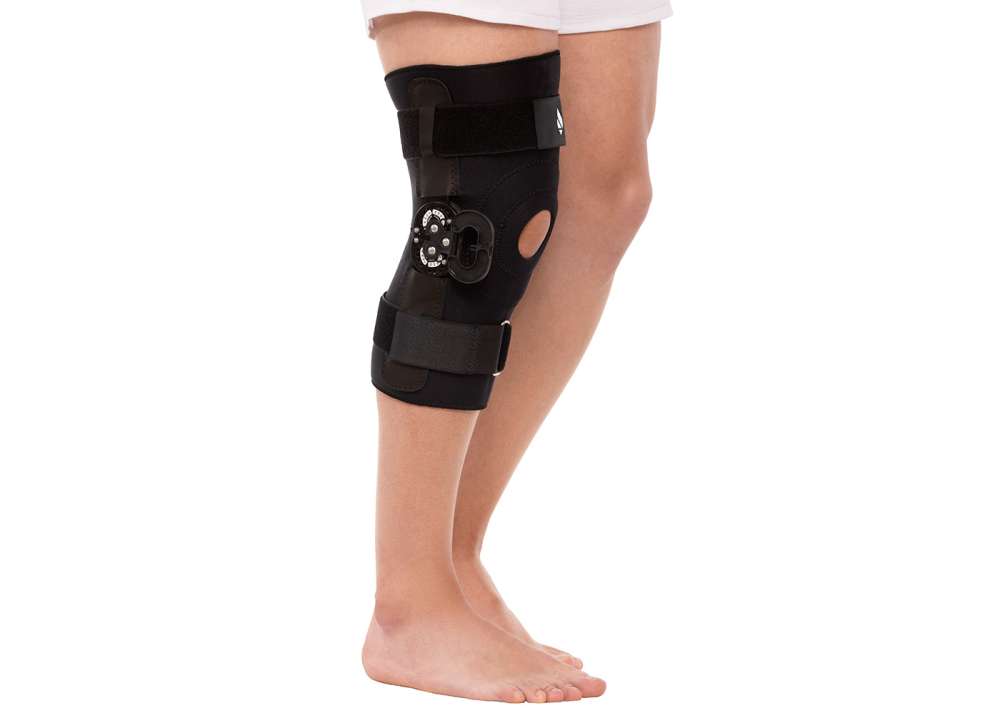 Rodillera con articulación policéntrica de neoprene
